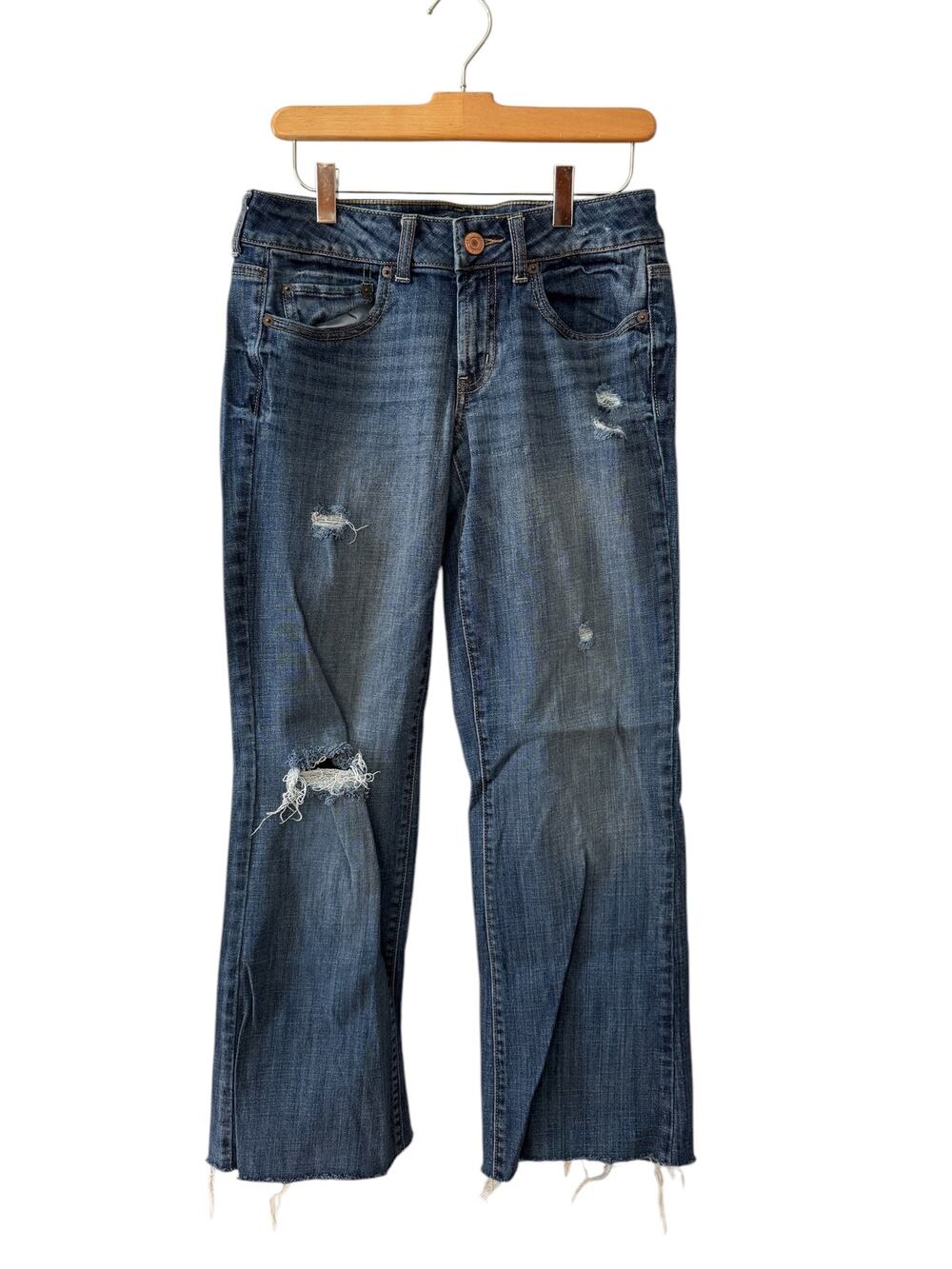 American Eagle Outfitters Favorite Boyfriend Distressed Straight Denim Jeans 6